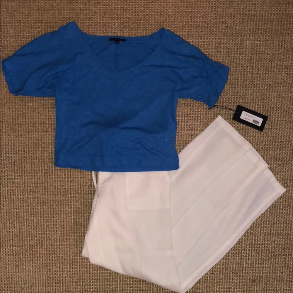 White linen pants
